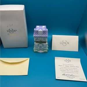 Lenox Village Heart and Home Trasure Box With BOX and COA, no charm.